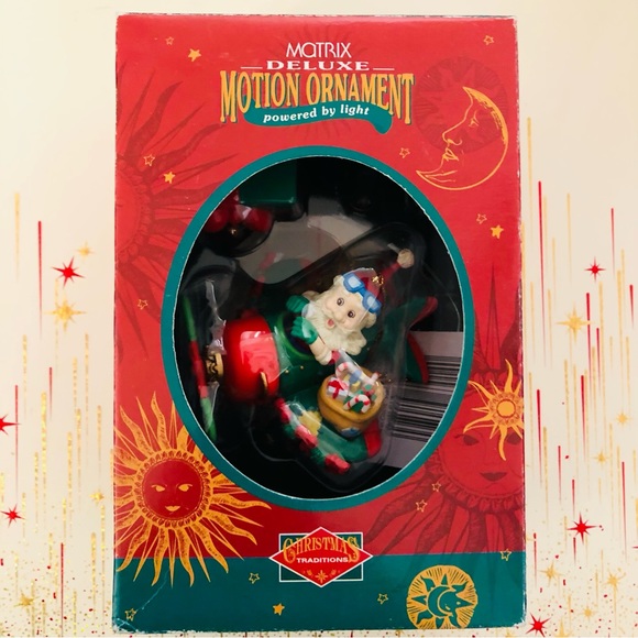 Vintage Matrix Deluxe Motion Ornament, Santa in Airplane, NWT, 2002 - Picture 2 of 14